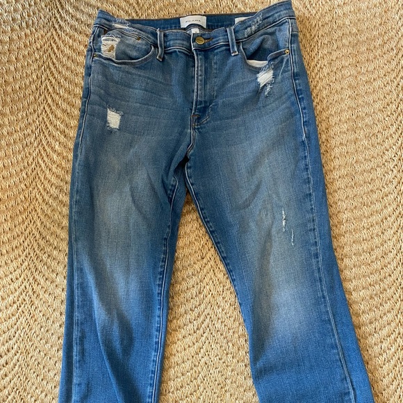 FRAME Le High Ripped Straight Leg Jeans - Picture 4 of 11